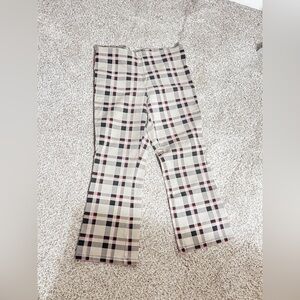 Sanctuary Plaid Capri Trousers in Black, Red, and Cream